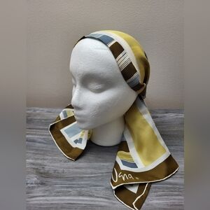 Vintage Vera Neumann Geometric Print Scarf Rayon Silk 1970s Japan